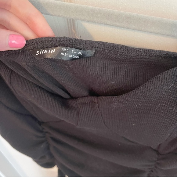 Shein Puff Sleeve Ruched Drawstring Top - Picture 5 of 5